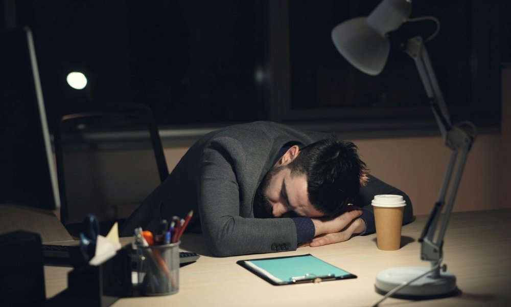Man experiencing mood changes and mental fatigue associated with low testosterone